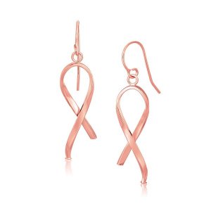 Unbranded 44503 14k Rose Gold Polished Ribbon Style Drop Earrings