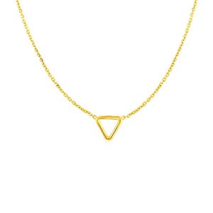 Unbranded 03396-17 14k Yellow Gold Necklace With Petite Open Triangle 