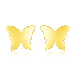 Unbranded 35737 14k Yellow Gold Polished Butterfly Earrings