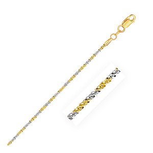 Unbranded 83325-16 14k White And Yellow Gold Two Tone Sparkle Chain 1.