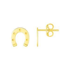 Unbranded 69240 14k Yellow Gold Horseshoe Earrings