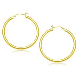 Unbranded 80407 10k Yellow Gold Polished Hoop Earrings (40 Mm)