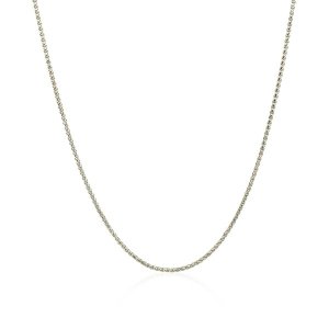 Unbranded 88547-16 14k White Gold Diamond Cut Round Wheat Chain 1.0mm 