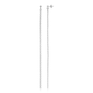 Unbranded 88863 Sterling Silver Long Earrings With Polished Circles