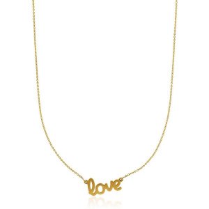 Unbranded 06534-18 14k Yellow Gold Script Love Necklace Size: 18''