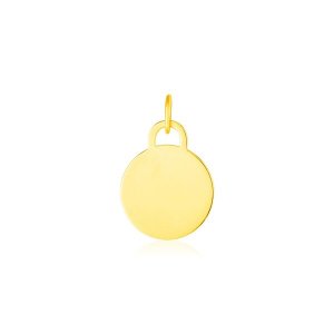 Unbranded 98043 14k Yellow Gold Circle Tag Pendant