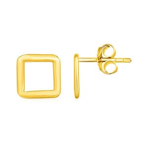 Unbranded 68378 14k Yellow Gold Post Earrings With Open Squares