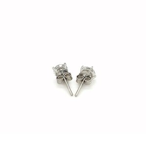 Unbranded 58024 Sterling Silver Stud Earrings With White Hue Faceted C