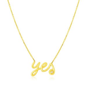 Unbranded 65693-18 14k Yellow Gold Yes Necklace With Diamond Size: 18'