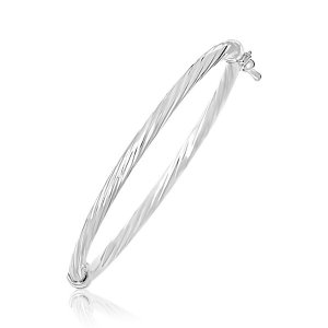 Unbranded 37473-5.5 14k White Gold Polished Twist Children's Bangle Si