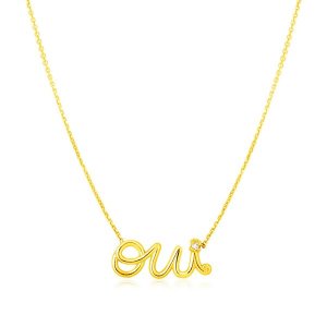 Unbranded 48486-18 14k Yellow Gold Oui Necklace With Diamond Size: 18'