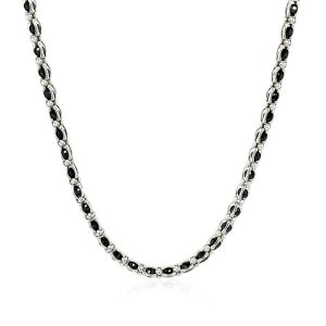 Unbranded 78955-18 Sterling Silver 18 Inch Necklace With Black Cubic Z