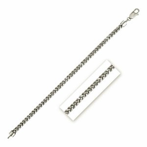 Unbranded 75931-24 Sterling Silver Rhodium Plated Round Franco Chain 4