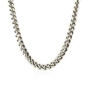 Unbranded 75931-24 Sterling Silver Rhodium Plated Round Franco Chain 4