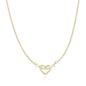 Unbranded 53365-18 14k Two-tone Gold Necklace With Interlaced Heart An