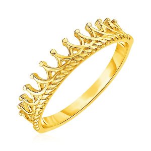 Unbranded 90365-7 14k Yellow Gold Crown Motif Ring Size: 7