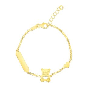 Unbranded 62745-6 14k Yellow Gold Childrens Bracelet With Teddy Bear H