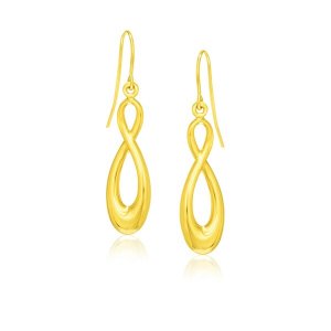 Unbranded 27643 14k Yellow Gold Polished Earrings In Infinity Design