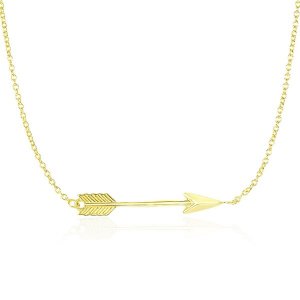 Unbranded 54006-18 14k Yellow Gold Chain Necklace With Horizontal Arro