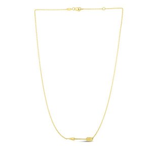 Unbranded 54006-18 14k Yellow Gold Chain Necklace With Horizontal Arro