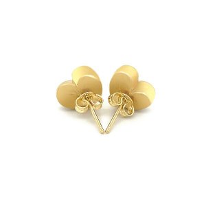 Unbranded 34846 14k Yellow Gold Puffed Heart Shape Shiny Earrings