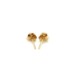 Unbranded 07274 14k Yellow Gold Stud Earrings With Faceted White Cubic