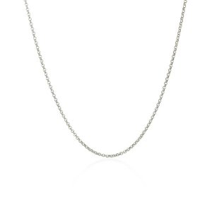 Unbranded 64839-20 14k White Gold Diamond Cut Rolo Chain 1.1mm Size: 2