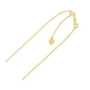 Unbranded 21953-22 Adjustable Cable Chain In 14k Yellow Gold (1.0mm) S