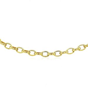 Unbranded 94748-7 4.6mm 14k Yellow Gold Oval Rolo Bracelet Size: 7''