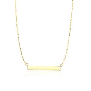 Unbranded 35898-18 14k Yellow Gold Chain Necklace With A Shiny Flat Ba