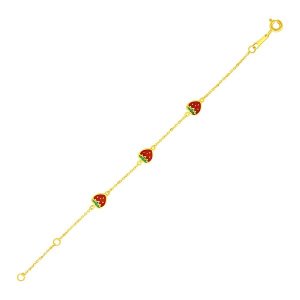 Unbranded 21014-5.5 14k Yellow Gold 5 12 Inch Childrens Bracelet With 