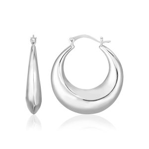 Unbranded 49497 Sterling Silver Polished Domed Hoop Earrings