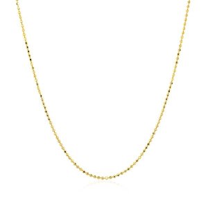 Unbranded 36768-18 14k Yellow Gold Diamond Cut Bead Chain 1.0mm Size: 