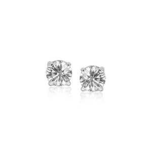 Unbranded 92880 Sterling Silver 4mm Faceted White Cubic Zirconia Stud 