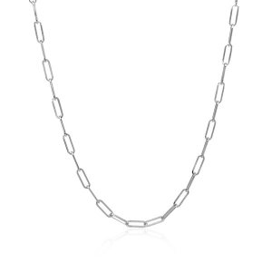 Unbranded 35653-18 14k White Gold Delicate Paperclip Chain (2.1mm) Siz