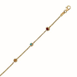 Unbranded 76337-5.5 14k Yellow Gold Childs Bracelet With Ladybug Stati