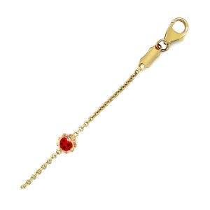 Unbranded 76337-5.5 14k Yellow Gold Childs Bracelet With Ladybug Stati