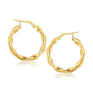 Unbranded 96984 14k Yellow Gold Hoop Earrings (1 Inch)