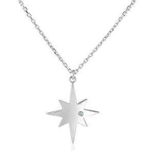 Unbranded 27442-18 Sterling Silver 18 Inch Necklace With Polished Star