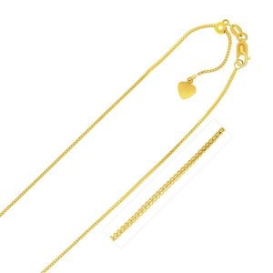 Unbranded 02435-22 14k Yellow Gold Adjustable Franco Chain 0.9mm Size: