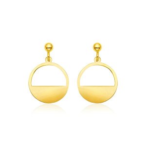 Unbranded 40365 14k Yellow Gold Half Open Circle Earrings