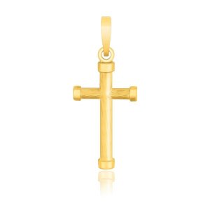 Unbranded 47633 14k Yellow Gold Cross Pendant With Rounded Ends