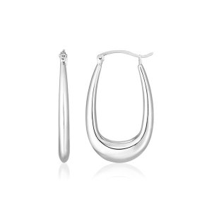 Unbranded 16848 Sterling Silver Polished Puffed Rounded Square Hoop Ea