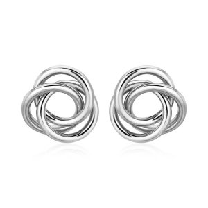 Unbranded 56963 Polished Open Love Knot Earrings In Sterling Silver