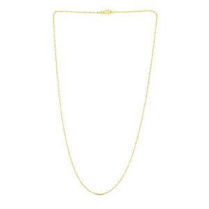 Unbranded 91233-18 14k Yellow Gold Diamond-cut Alternating Bead Chain 