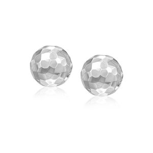 Unbranded 26752 14k White Gold 7mm Round Faceted Style Stud Earrings