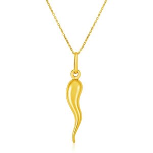 Unbranded 88600-18 14k Yellow Gold Pendant With Polished Abstract Swir