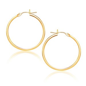 Unbranded 66659 14k Yellow Gold Polished Hoop Earrings (25 Mm)