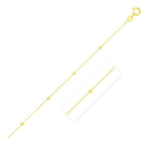 Unbranded 69605-18 Bead Links Saturn Chain In 14k Yellow Gold (3.5mm) 