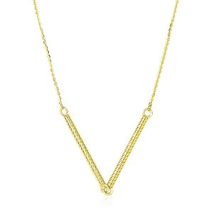 Unbranded 97494-18 14k Yellow Gold Chain Necklace With Two Connected T